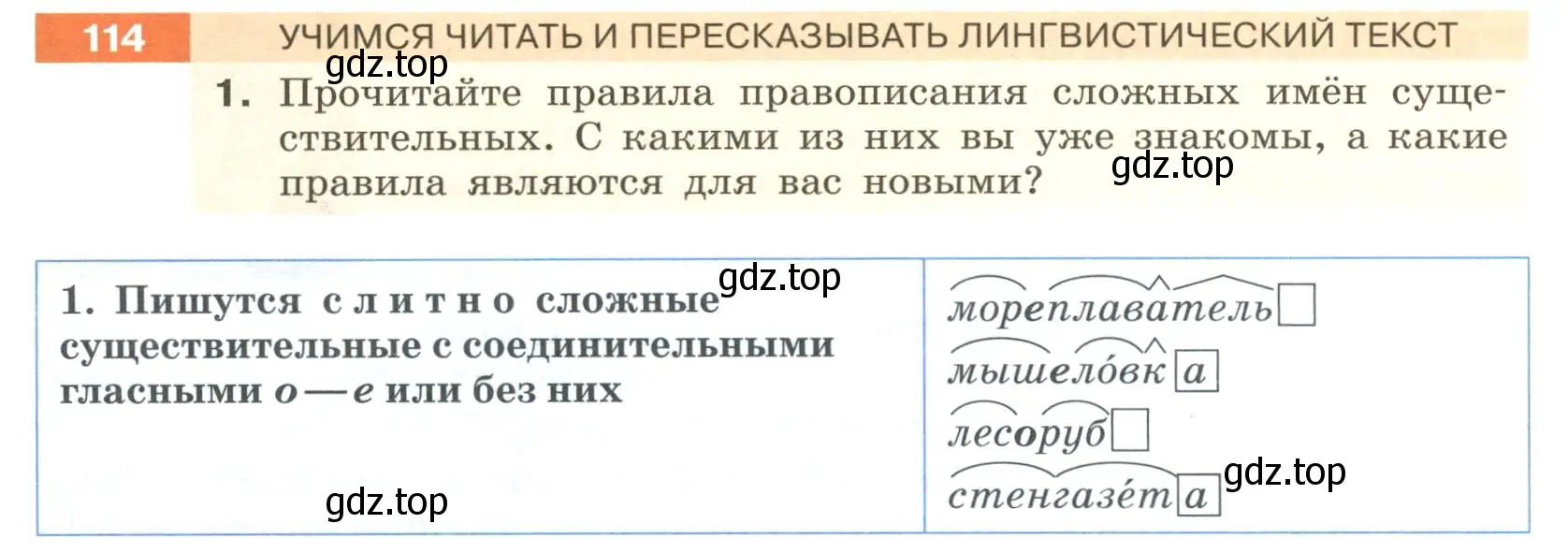 Условие номер 114 (страница 46) гдз по русскому языку 6 класс Разумовская, Львова, учебник 1 часть