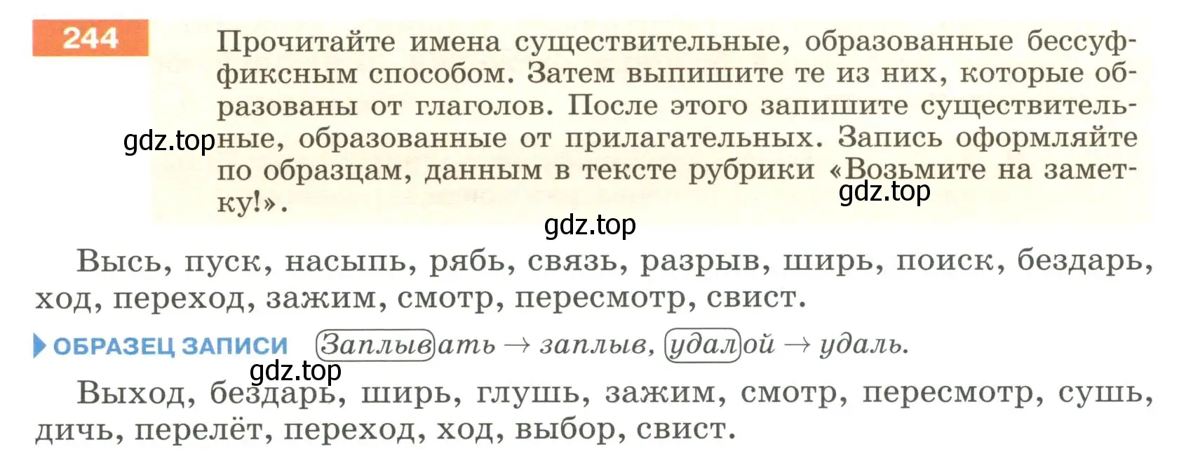 Условие номер 244 (страница 92) гдз по русскому языку 6 класс Разумовская, Львова, учебник 1 часть