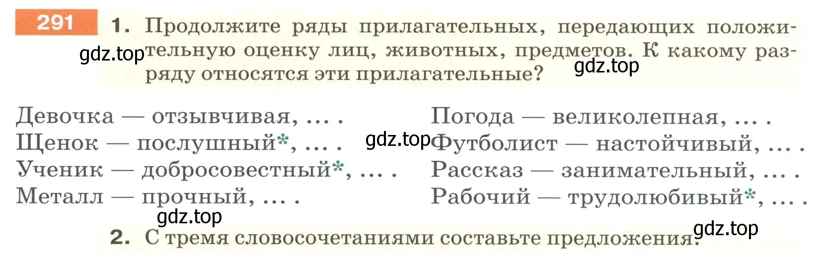 Условие номер 291 (страница 110) гдз по русскому языку 6 класс Разумовская, Львова, учебник 1 часть