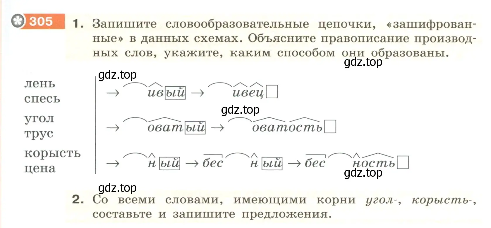 Условие номер 305 (страница 115) гдз по русскому языку 6 класс Разумовская, Львова, учебник 1 часть