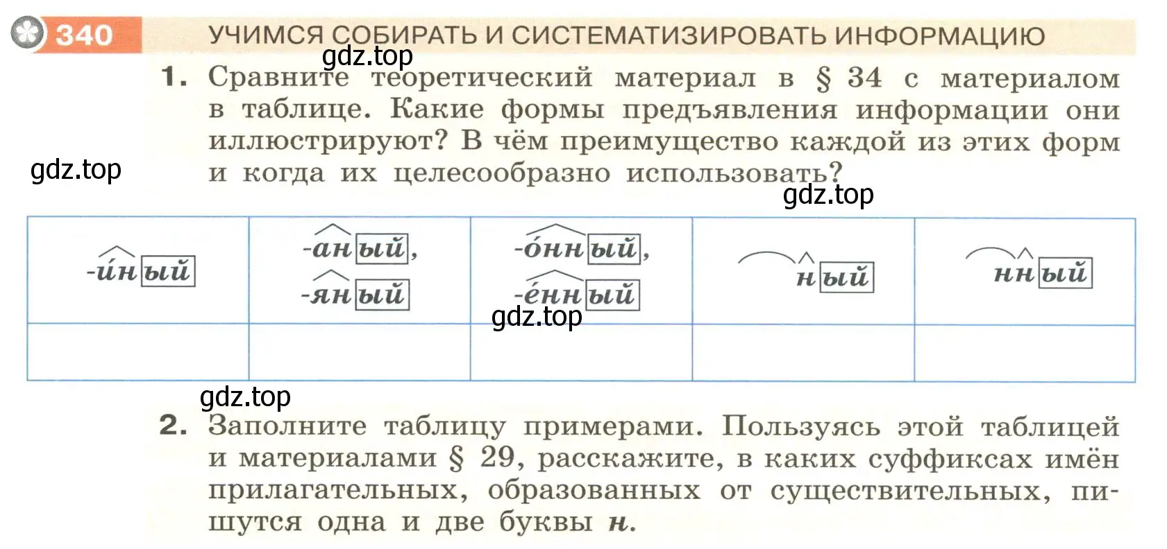 Условие номер 340 (страница 126) гдз по русскому языку 6 класс Разумовская, Львова, учебник 1 часть