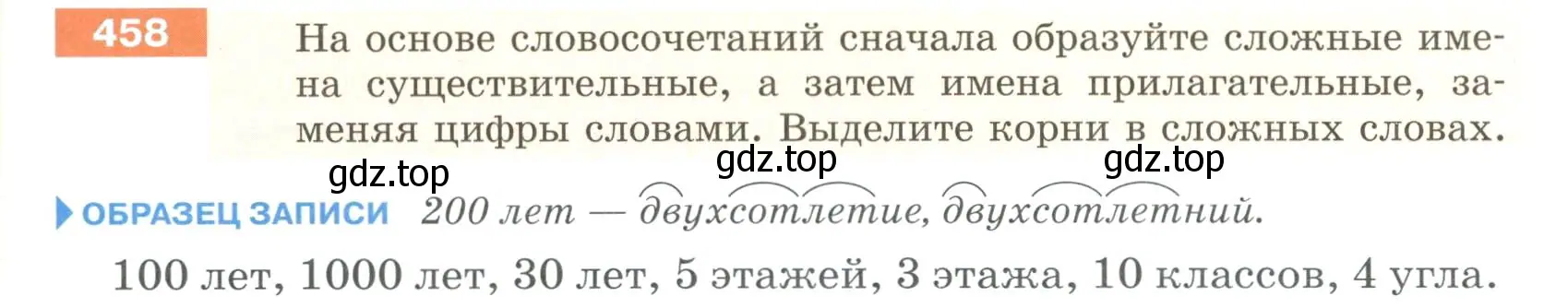 Условие номер 458 (страница 21) гдз по русскому языку 6 класс Разумовская, Львова, учебник 2 часть