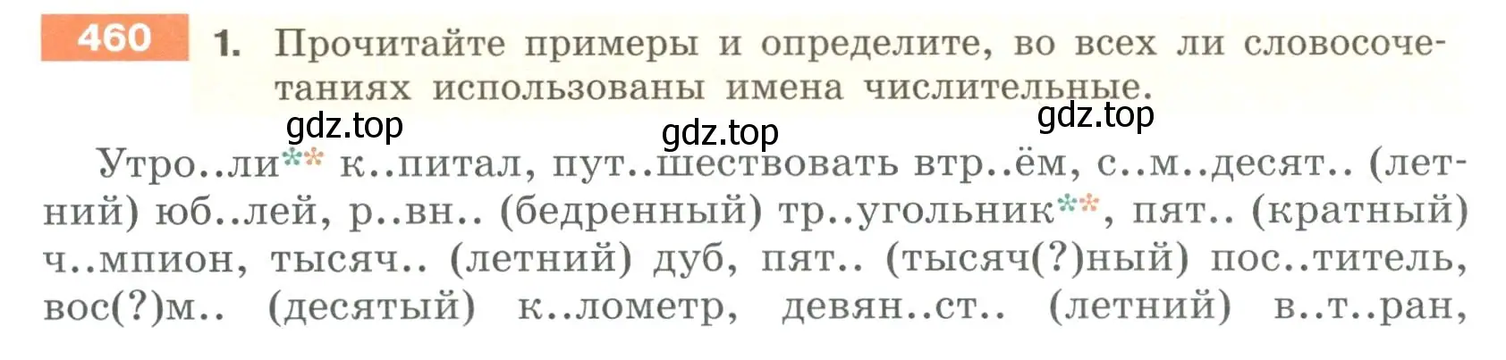 Условие номер 460 (страница 21) гдз по русскому языку 6 класс Разумовская, Львова, учебник 2 часть
