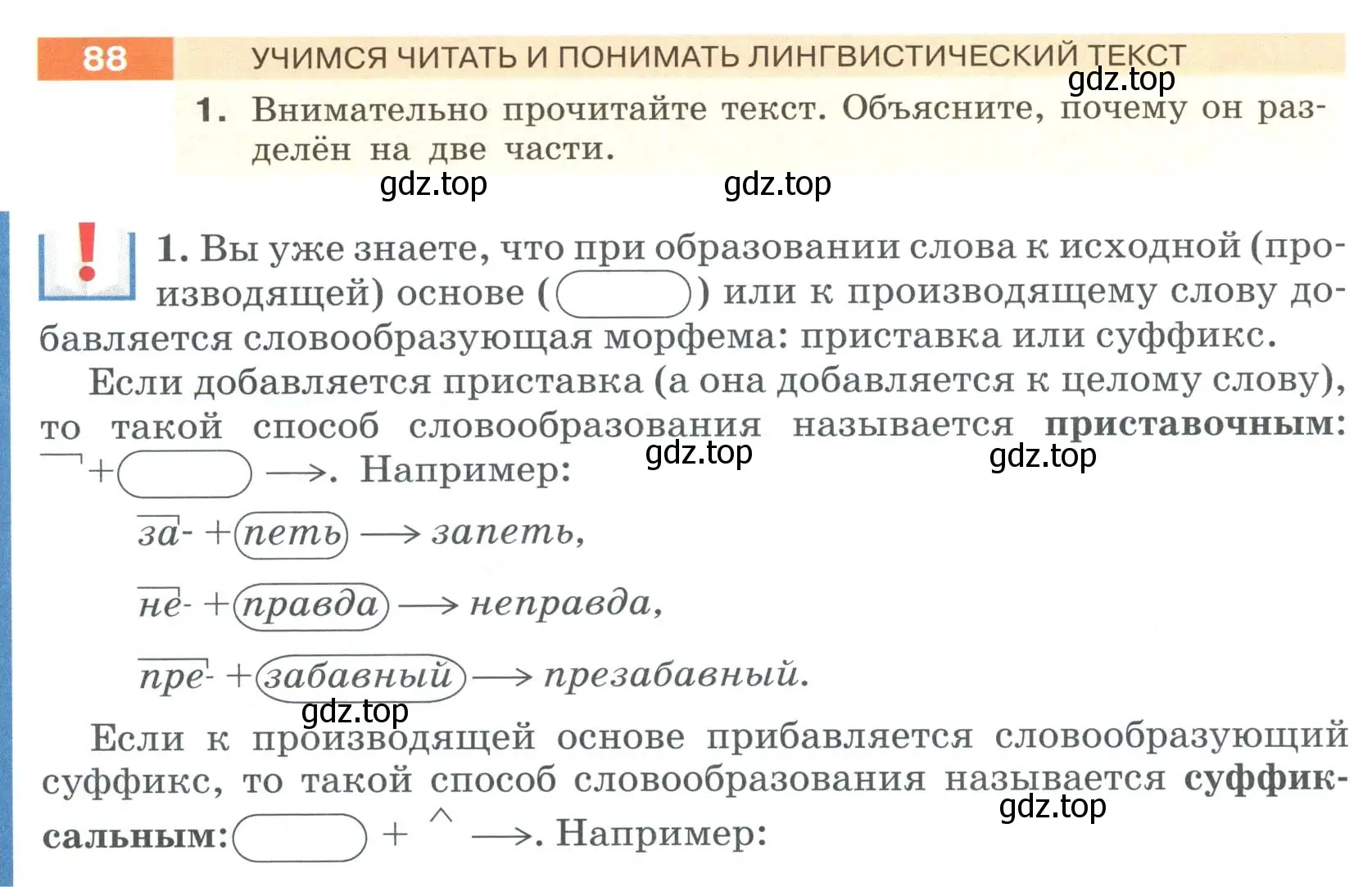 Условие номер 88 (страница 38) гдз по русскому языку 6 класс Разумовская, Львова, учебник 1 часть