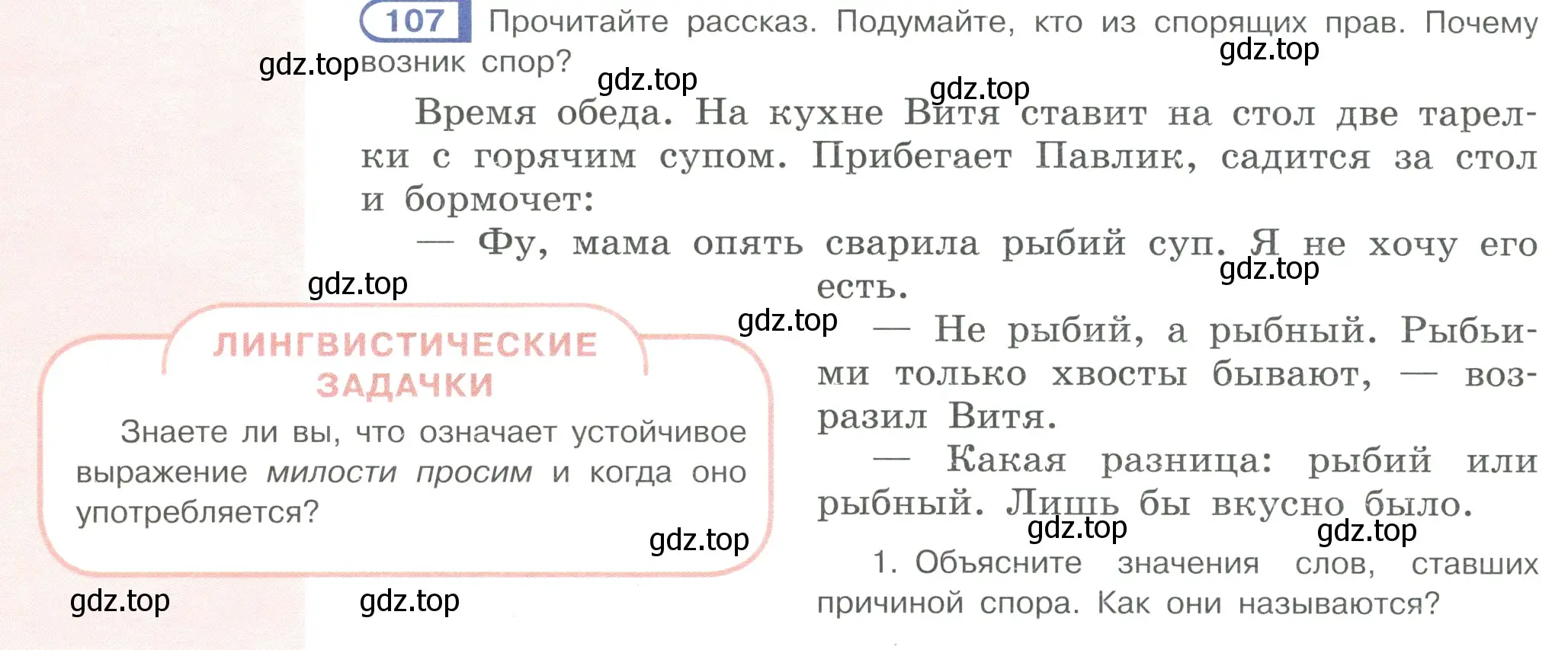 Условие ноомер 107 (страница 53) гдз по русскому языку 6 класс Рыбченкова, Александрова, учебник 1 часть