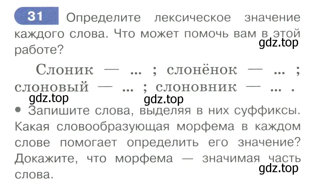 Условие ноомер 31 (страница 22) гдз по русскому языку 6 класс Рыбченкова, Александрова, учебник 1 часть