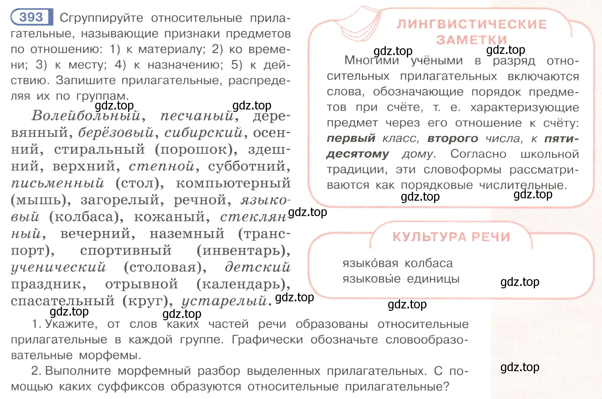 Условие ноомер 393 (страница 9) гдз по русскому языку 6 класс Рыбченкова, Александрова, учебник 2 часть