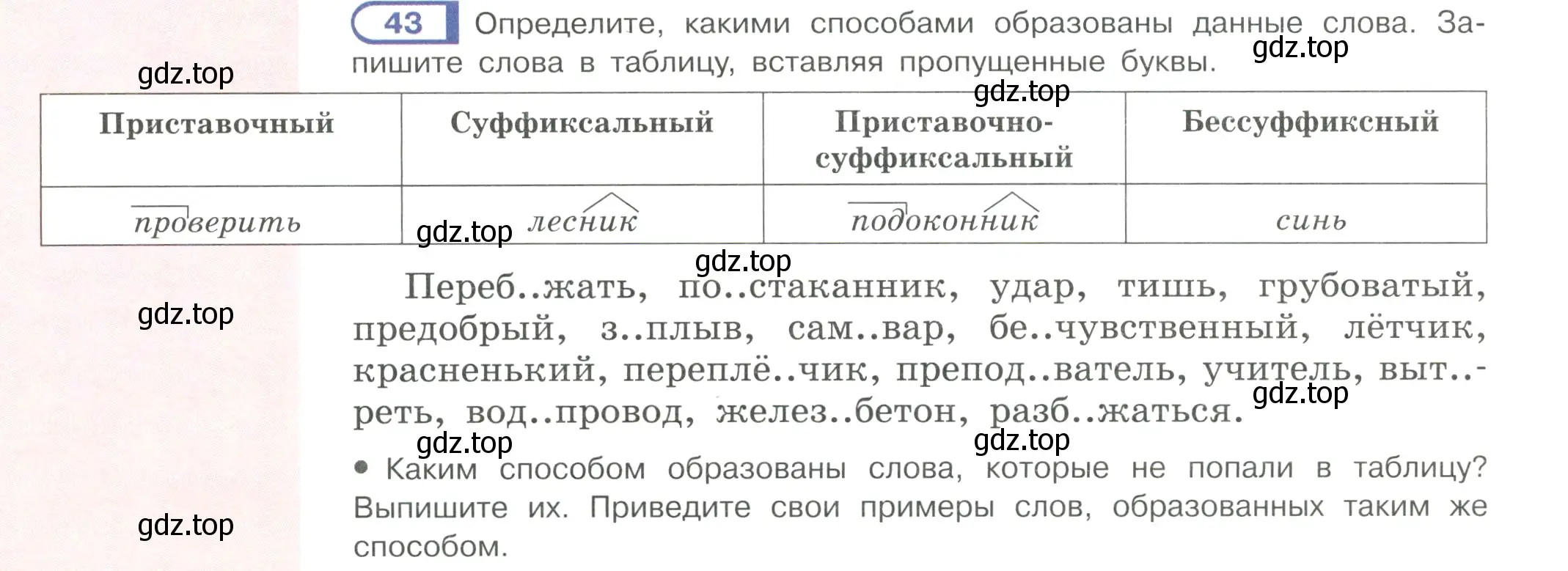 Условие ноомер 43 (страница 28) гдз по русскому языку 6 класс Рыбченкова, Александрова, учебник 1 часть