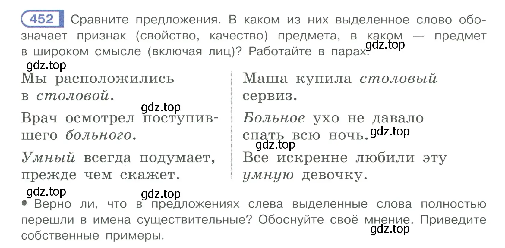 Условие ноомер 452 (страница 31) гдз по русскому языку 6 класс Рыбченкова, Александрова, учебник 2 часть