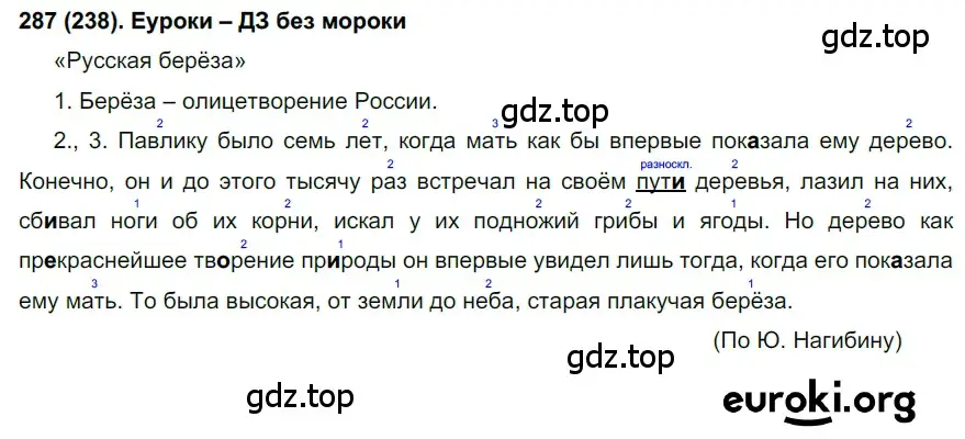 Решение ноомер 287 (страница 125) гдз по русскому языку 6 класс Рыбченкова, Александрова, учебник 1 часть