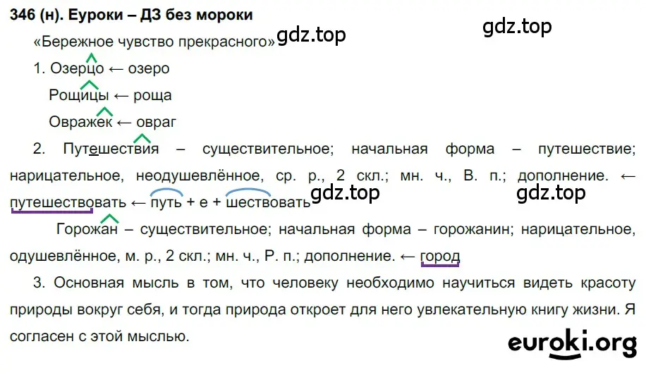 Решение ноомер 346 (страница 148) гдз по русскому языку 6 класс Рыбченкова, Александрова, учебник 1 часть