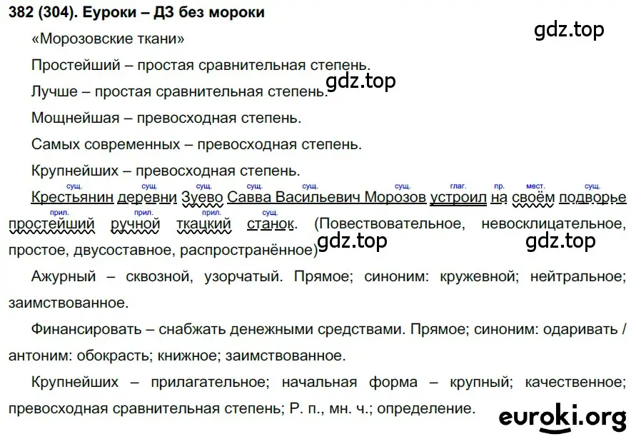 Решение ноомер 382 (страница 164) гдз по русскому языку 6 класс Рыбченкова, Александрова, учебник 1 часть