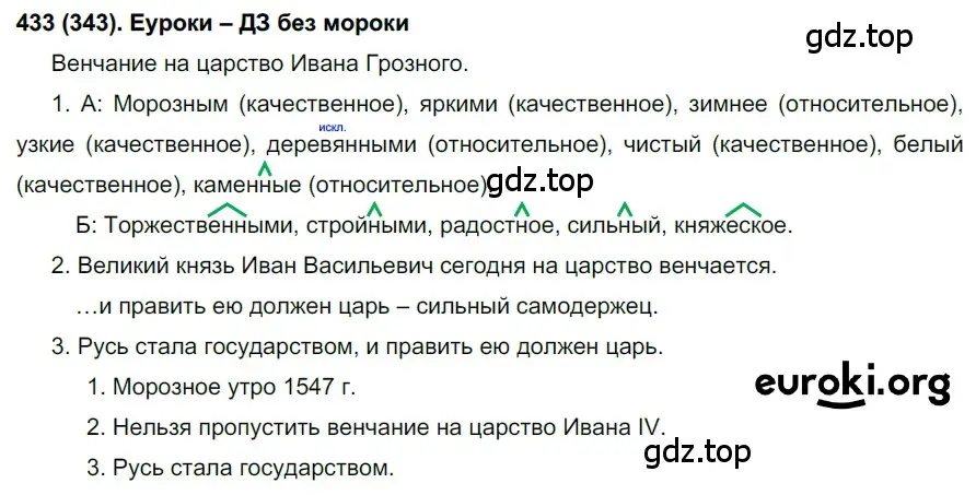 Решение ноомер 433 (страница 25) гдз по русскому языку 6 класс Рыбченкова, Александрова, учебник 2 часть