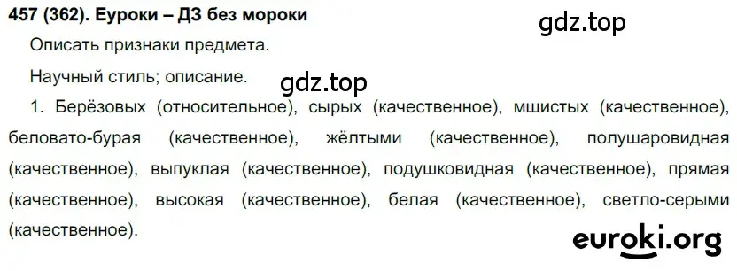 Решение ноомер 457 (страница 33) гдз по русскому языку 6 класс Рыбченкова, Александрова, учебник 2 часть