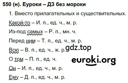 Решение ноомер 550 (страница 67) гдз по русскому языку 6 класс Рыбченкова, Александрова, учебник 2 часть