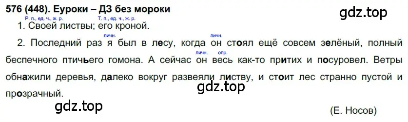 Решение ноомер 576 (страница 79) гдз по русскому языку 6 класс Рыбченкова, Александрова, учебник 2 часть