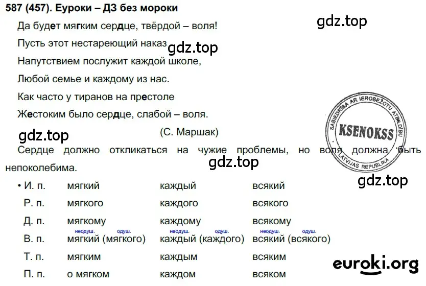 Решение ноомер 587 (страница 83) гдз по русскому языку 6 класс Рыбченкова, Александрова, учебник 2 часть