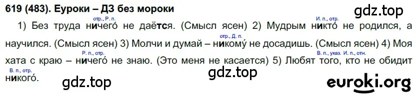 Решение ноомер 619 (страница 95) гдз по русскому языку 6 класс Рыбченкова, Александрова, учебник 2 часть