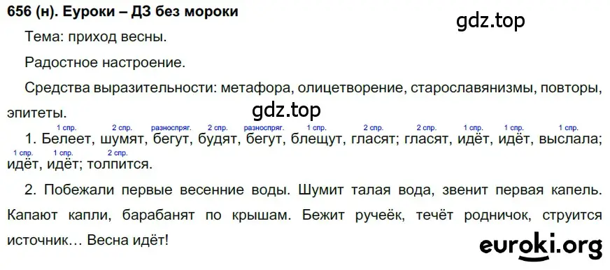 Решение ноомер 656 (страница 112) гдз по русскому языку 6 класс Рыбченкова, Александрова, учебник 2 часть