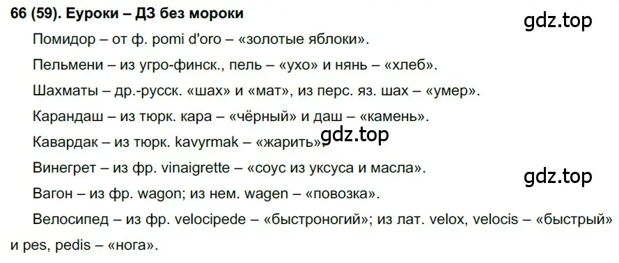 Решение ноомер 66 (страница 36) гдз по русскому языку 6 класс Рыбченкова, Александрова, учебник 1 часть