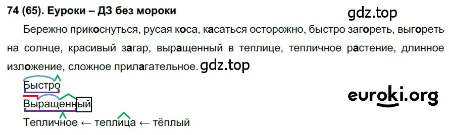 Решение ноомер 74 (страница 39) гдз по русскому языку 6 класс Рыбченкова, Александрова, учебник 1 часть