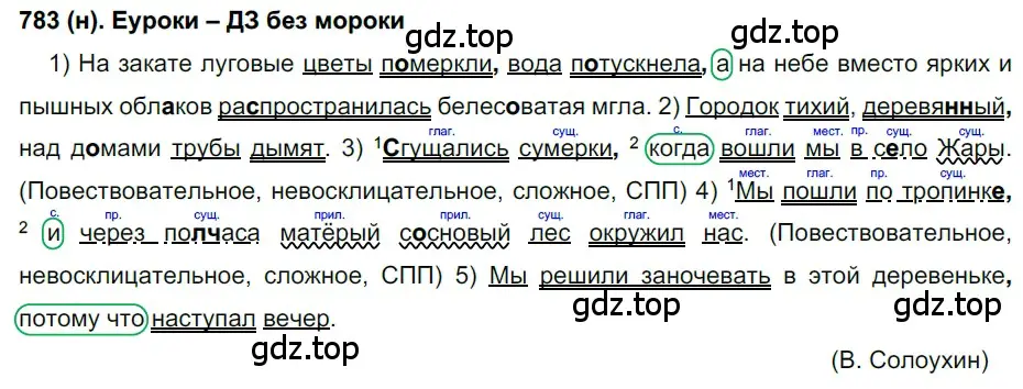 Решение ноомер 783 (страница 167) гдз по русскому языку 6 класс Рыбченкова, Александрова, учебник 2 часть