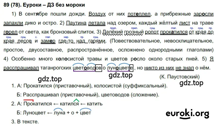 Решение ноомер 89 (страница 44) гдз по русскому языку 6 класс Рыбченкова, Александрова, учебник 1 часть