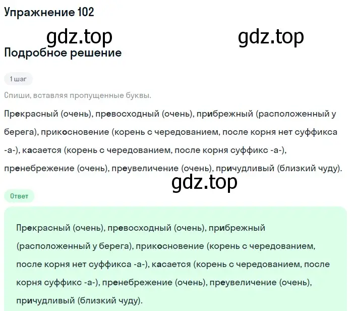 Решение 2. ноомер 102 (страница 51) гдз по русскому языку 6 класс Рыбченкова, Александрова, учебник 1 часть