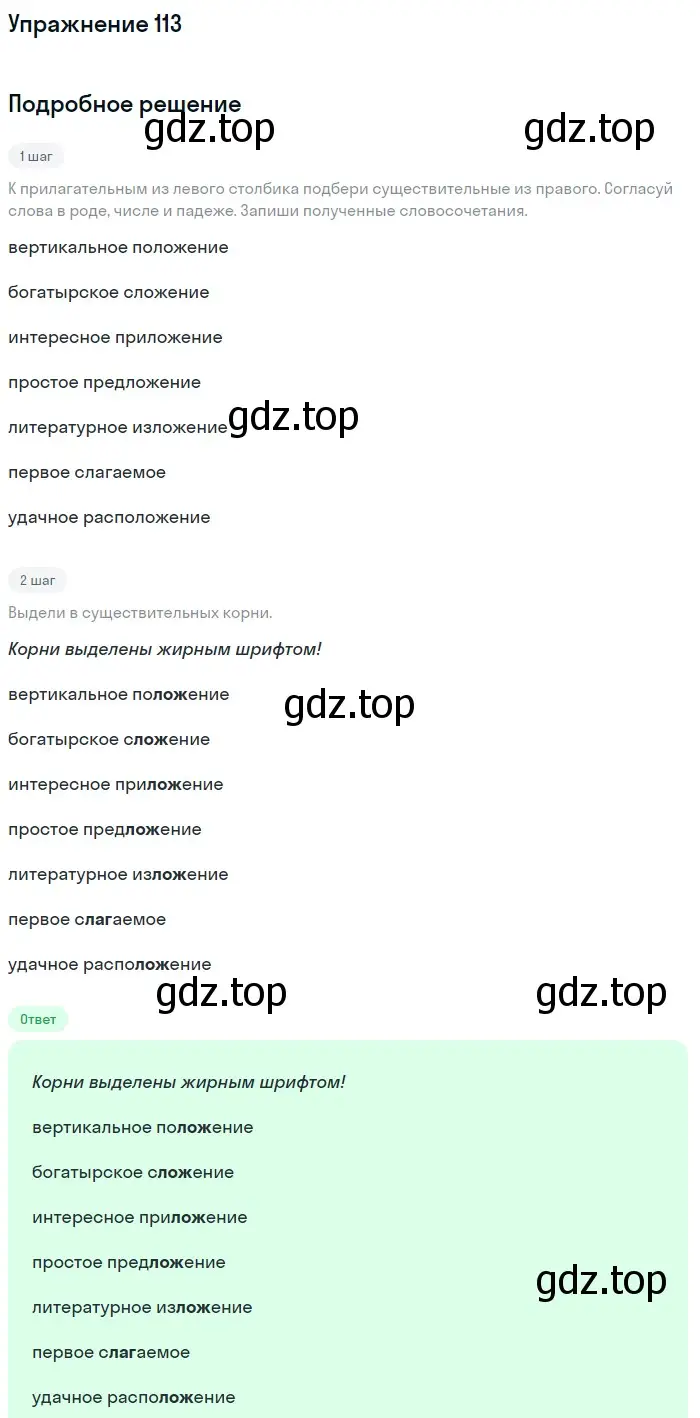 Решение 2. ноомер 113 (страница 54) гдз по русскому языку 6 класс Рыбченкова, Александрова, учебник 1 часть