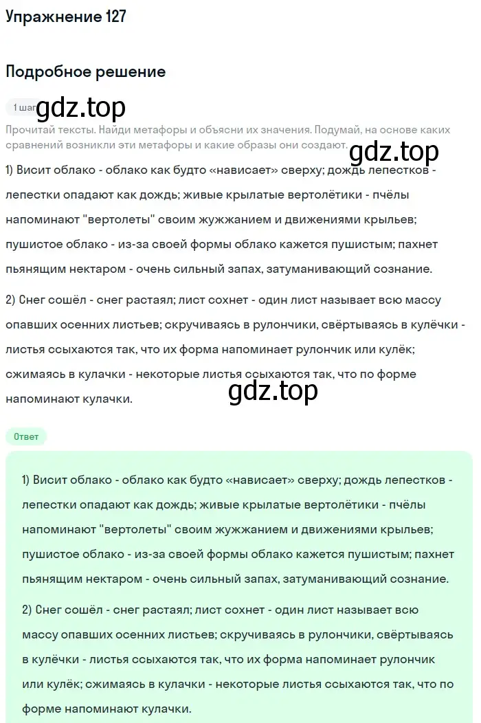 Решение 2. ноомер 127 (страница 60) гдз по русскому языку 6 класс Рыбченкова, Александрова, учебник 1 часть