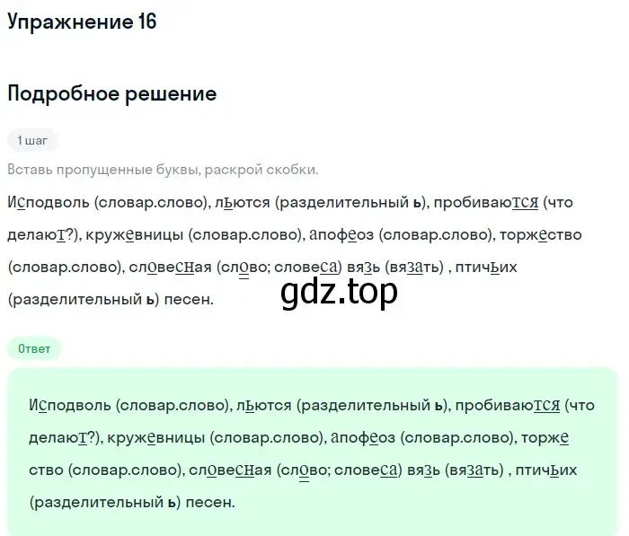 Решение 2. ноомер 16 (страница 13) гдз по русскому языку 6 класс Рыбченкова, Александрова, учебник 1 часть