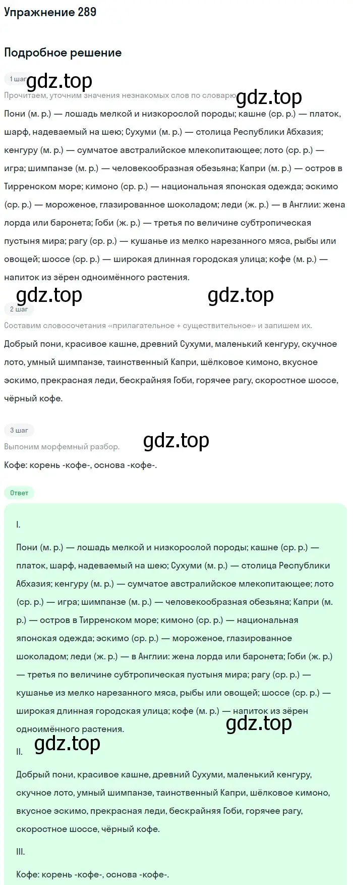 Решение 2. ноомер 289 (страница 126) гдз по русскому языку 6 класс Рыбченкова, Александрова, учебник 1 часть