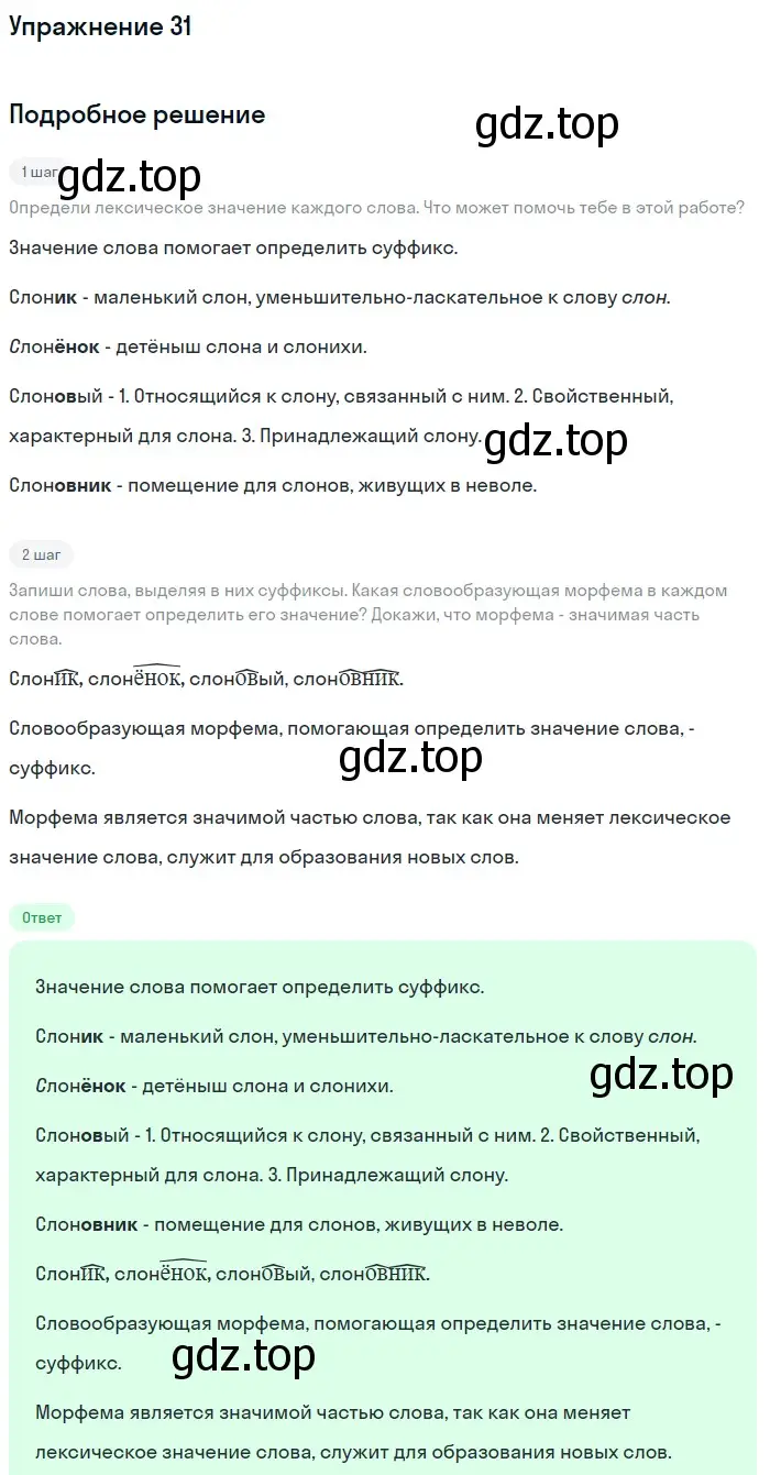 Решение 2. ноомер 31 (страница 22) гдз по русскому языку 6 класс Рыбченкова, Александрова, учебник 1 часть