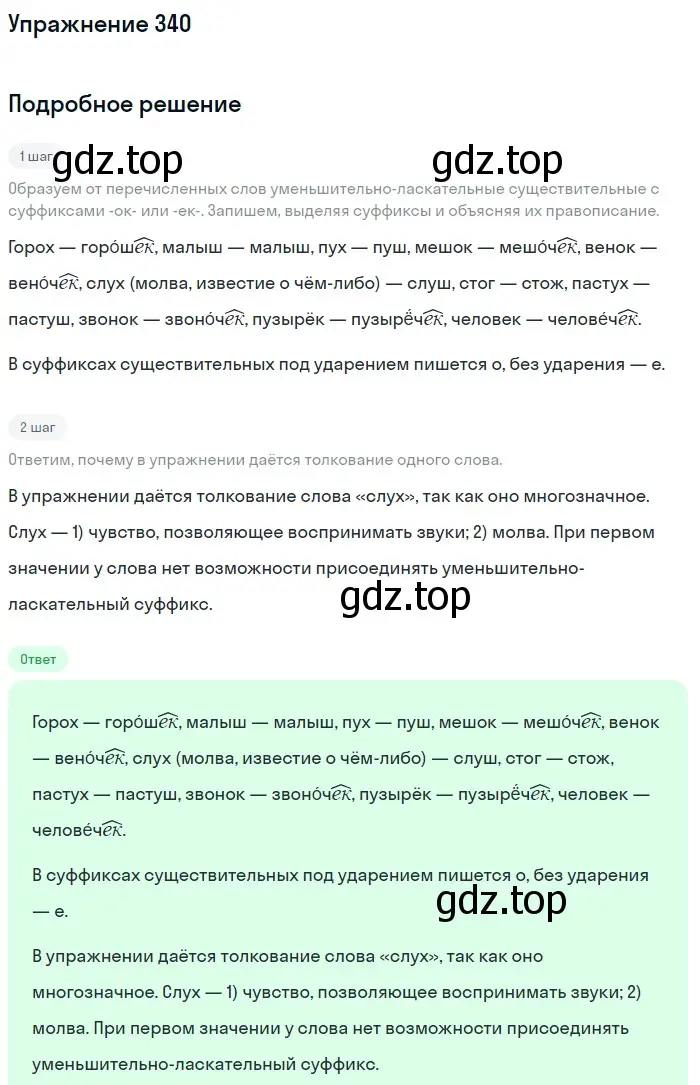 Решение 2. ноомер 340 (страница 145) гдз по русскому языку 6 класс Рыбченкова, Александрова, учебник 1 часть