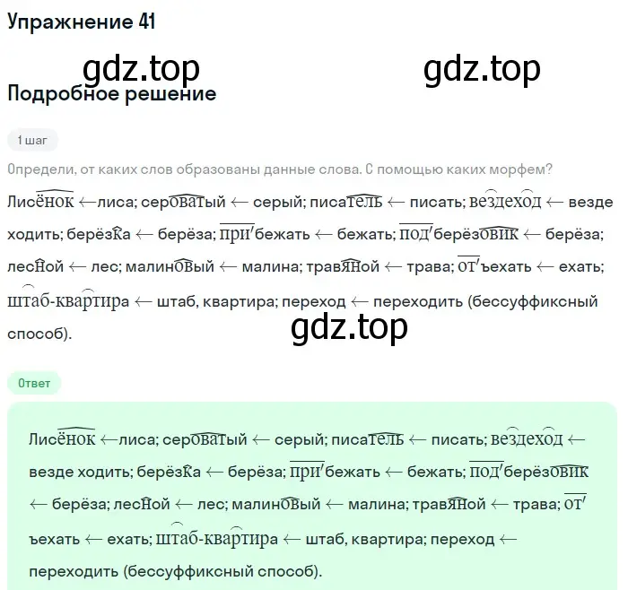 Решение 2. ноомер 41 (страница 27) гдз по русскому языку 6 класс Рыбченкова, Александрова, учебник 1 часть