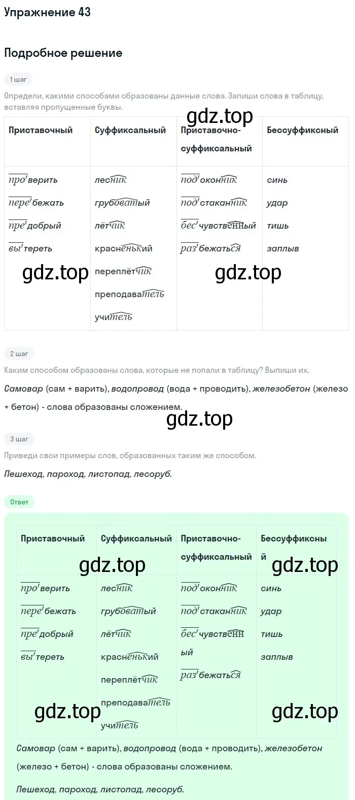 Решение 2. ноомер 43 (страница 28) гдз по русскому языку 6 класс Рыбченкова, Александрова, учебник 1 часть