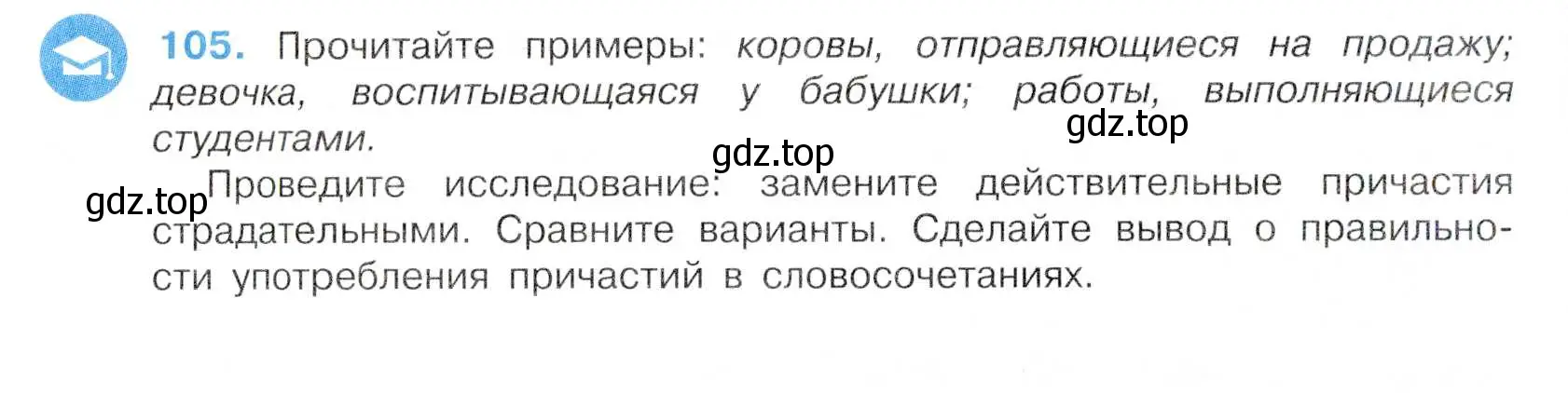 Условие номер 105 (страница 56) гдз по русскому языку 7 класс Баранов, Ладыженская, учебник 1 часть