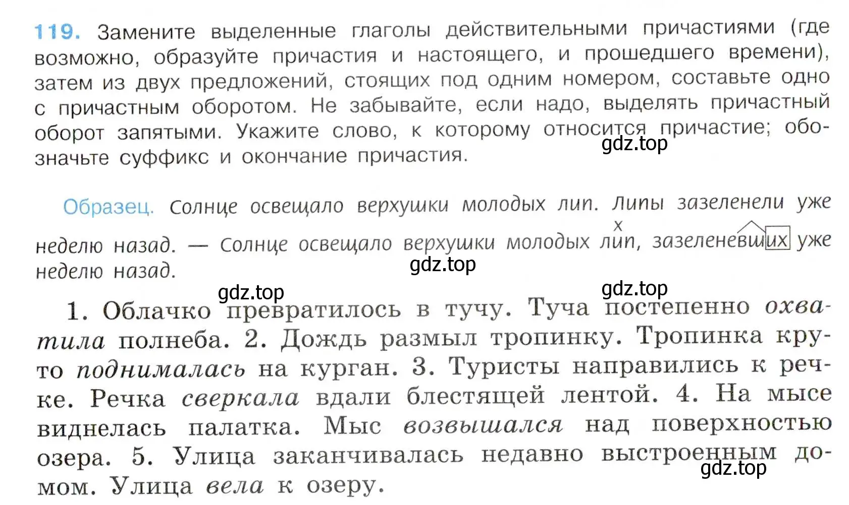 Условие номер 119 (страница 64) гдз по русскому языку 7 класс Баранов, Ладыженская, учебник 1 часть