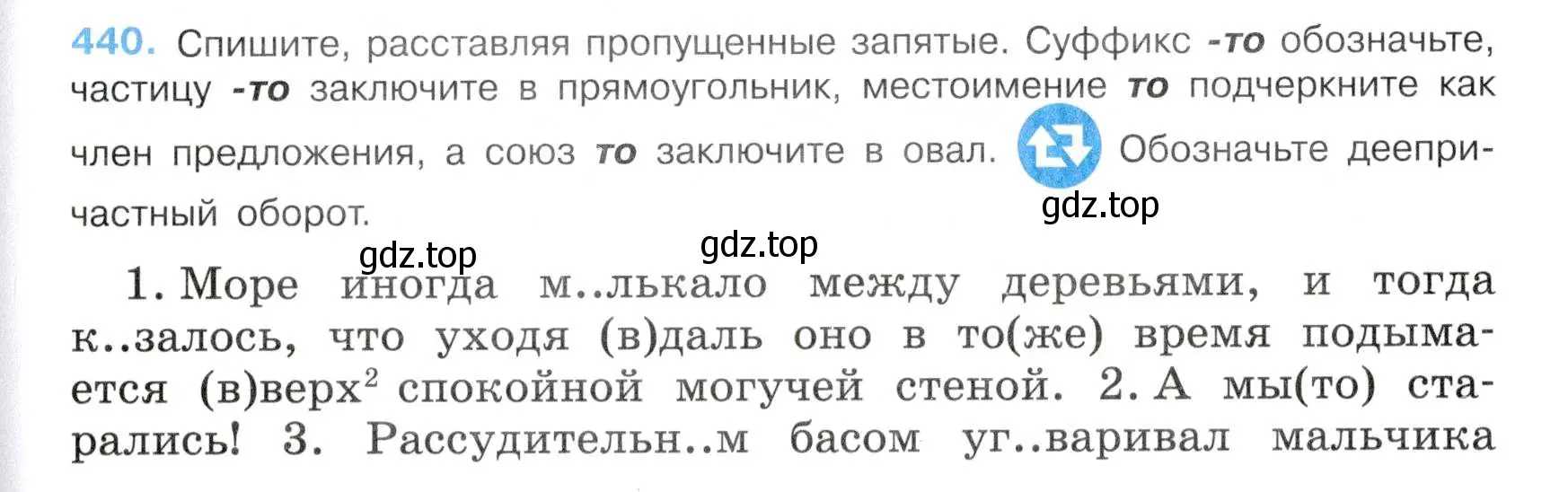 Условие номер 440 (страница 77) гдз по русскому языку 7 класс Баранов, Ладыженская, учебник 2 часть