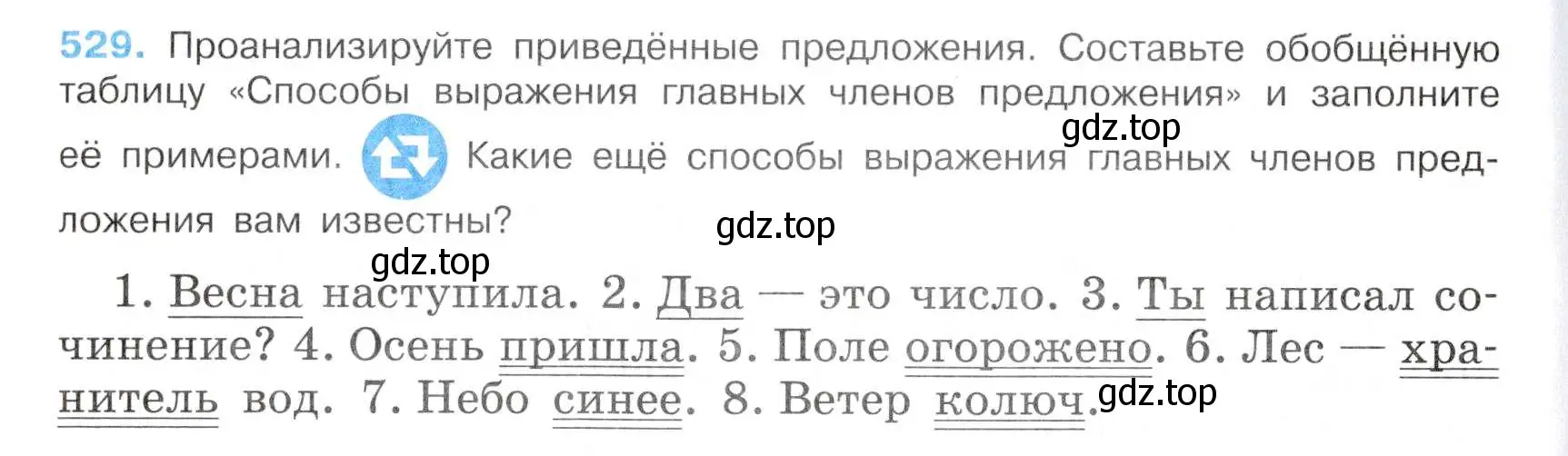 Условие номер 529 (страница 116) гдз по русскому языку 7 класс Баранов, Ладыженская, учебник 2 часть
