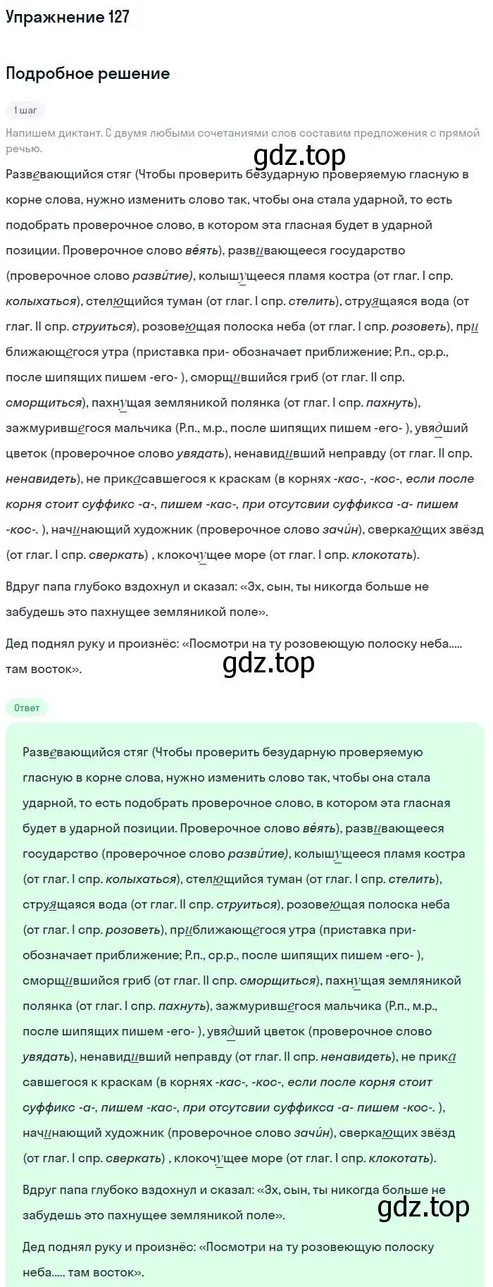 Решение номер 127 (страница 68) гдз по русскому языку 7 класс Баранов, Ладыженская, учебник 1 часть