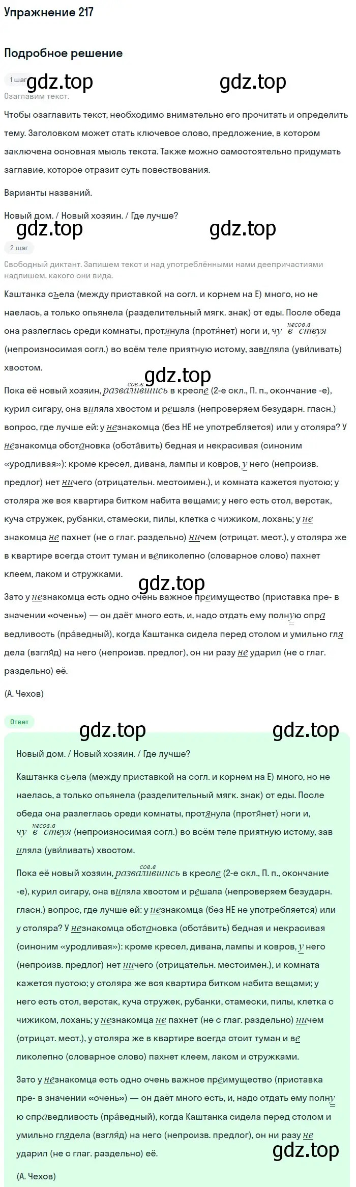 Решение номер 217 (страница 115) гдз по русскому языку 7 класс Баранов, Ладыженская, учебник 1 часть
