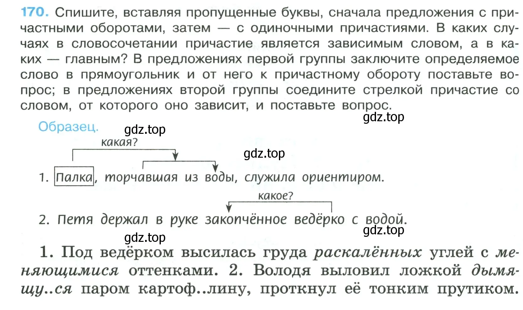 Условие номер 170 (страница 96) гдз по русскому языку 7 класс Ладыженская, Баранов, учебник 1 часть