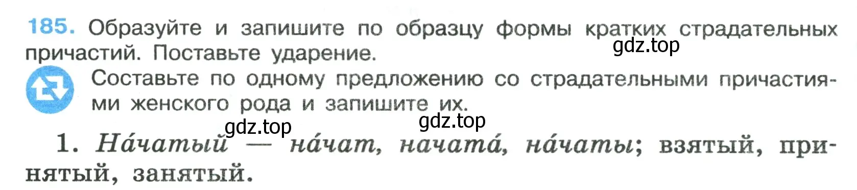 Условие номер 185 (страница 106) гдз по русскому языку 7 класс Ладыженская, Баранов, учебник 1 часть