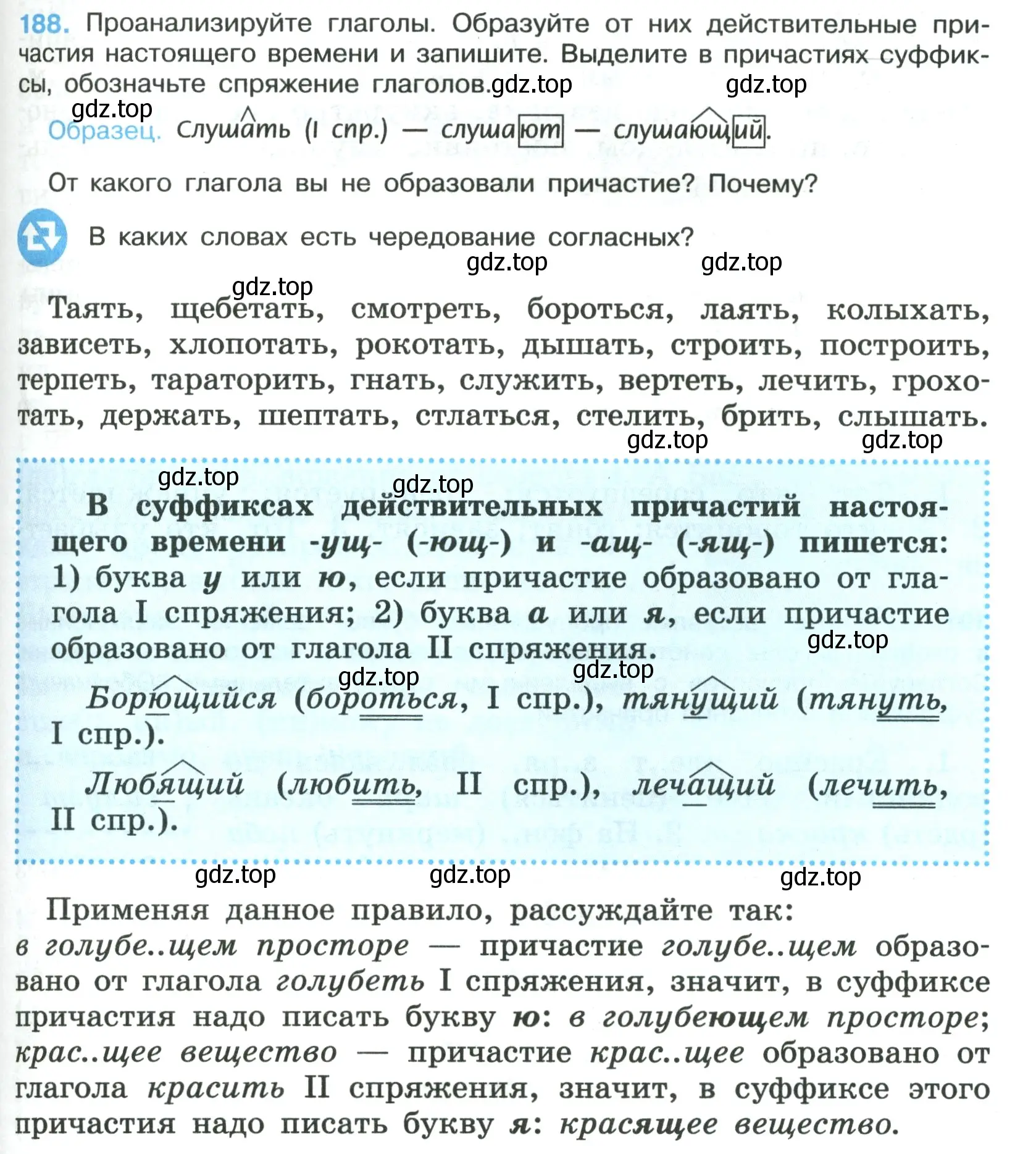 Условие номер 188 (страница 109) гдз по русскому языку 7 класс Ладыженская, Баранов, учебник 1 часть