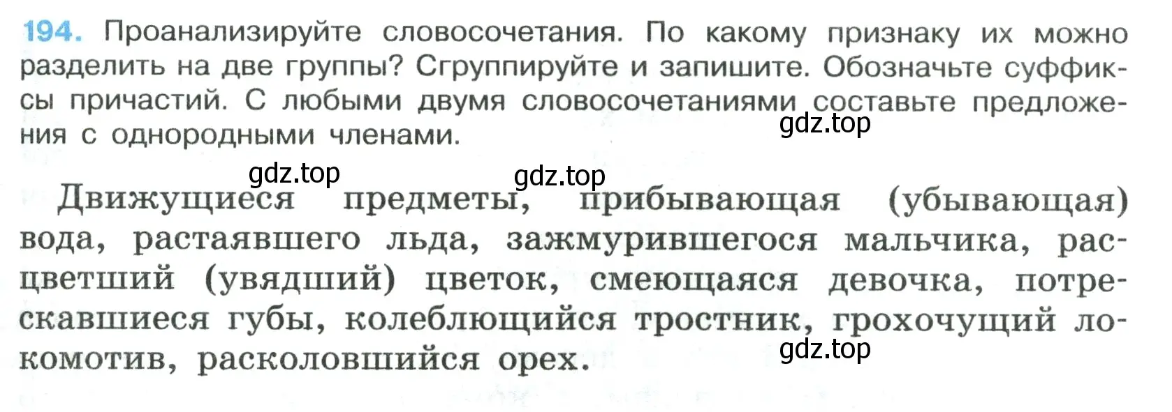 Условие номер 194 (страница 113) гдз по русскому языку 7 класс Ладыженская, Баранов, учебник 1 часть