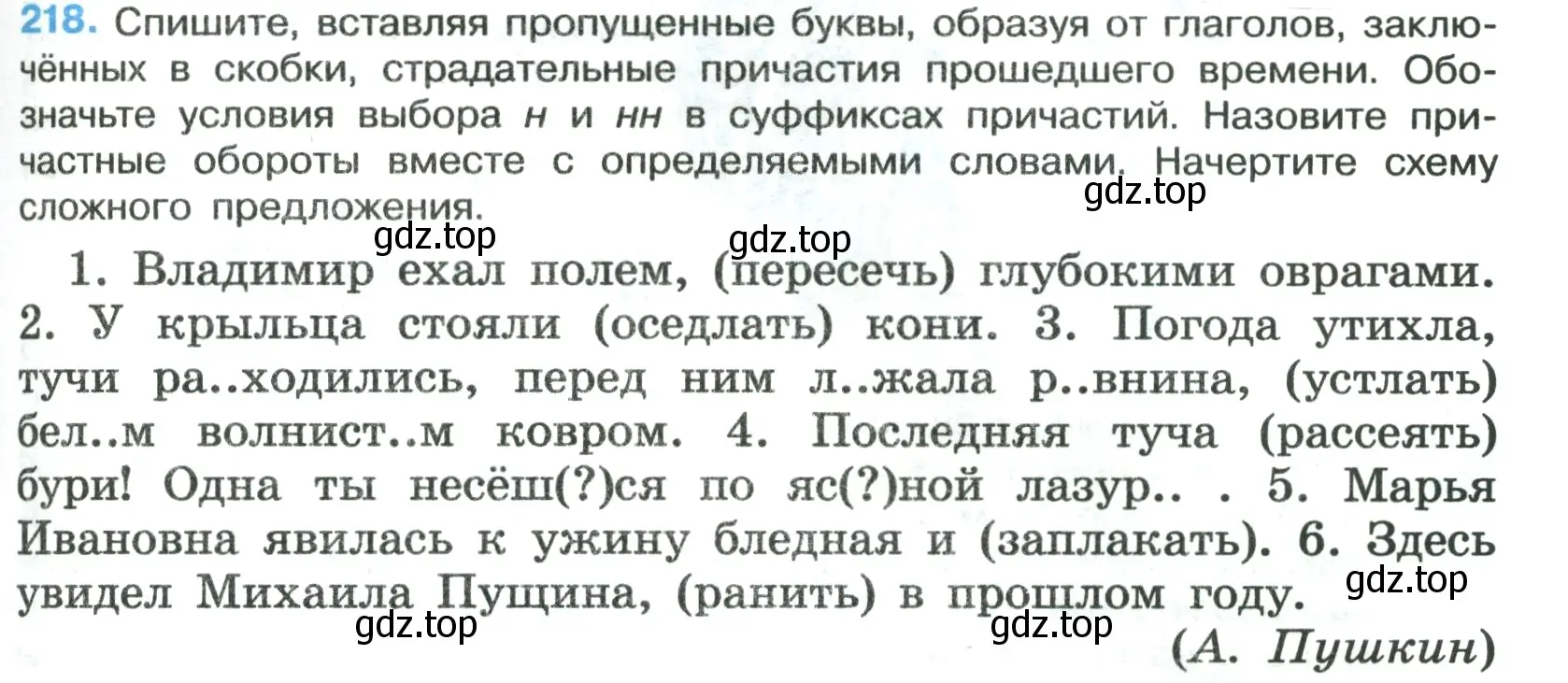 Условие номер 218 (страница 127) гдз по русскому языку 7 класс Ладыженская, Баранов, учебник 1 часть