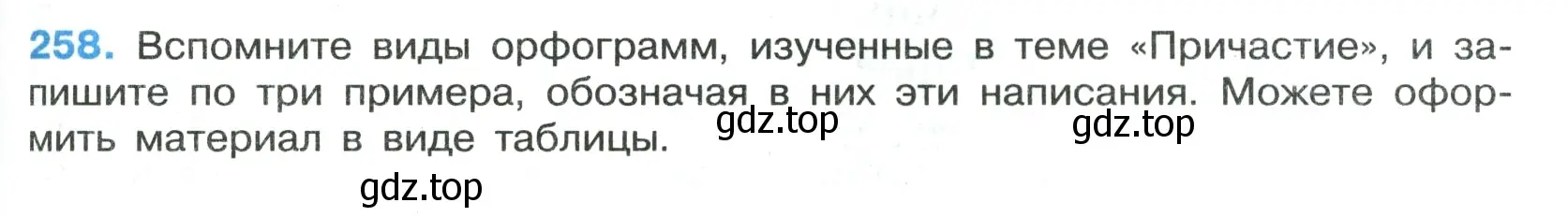 Условие номер 258 (страница 149) гдз по русскому языку 7 класс Ладыженская, Баранов, учебник 1 часть