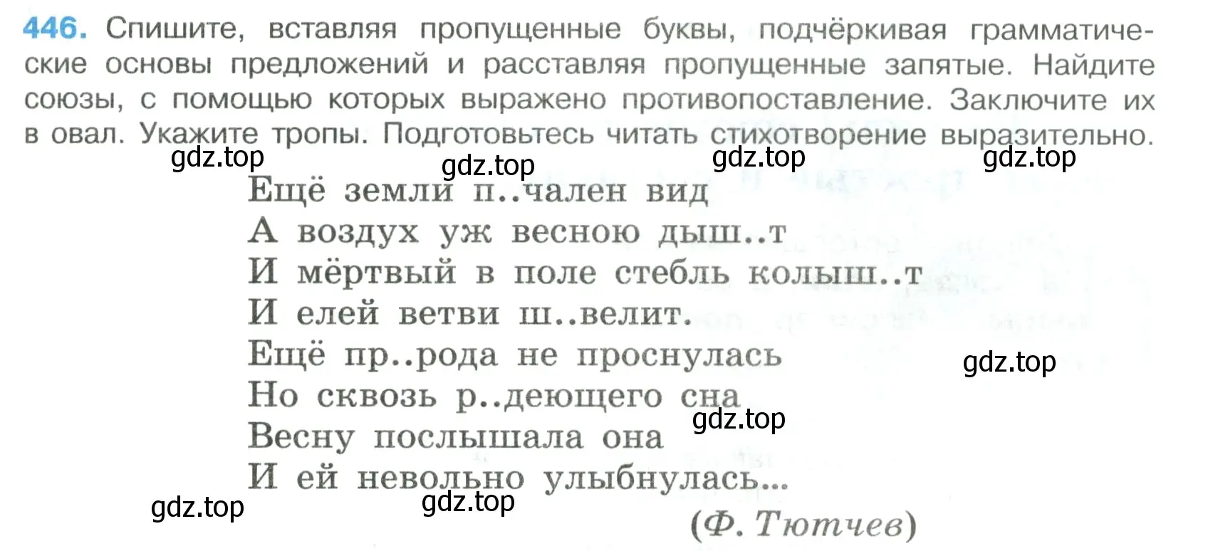 Условие номер 446 (страница 45) гдз по русскому языку 7 класс Ладыженская, Баранов, учебник 2 часть