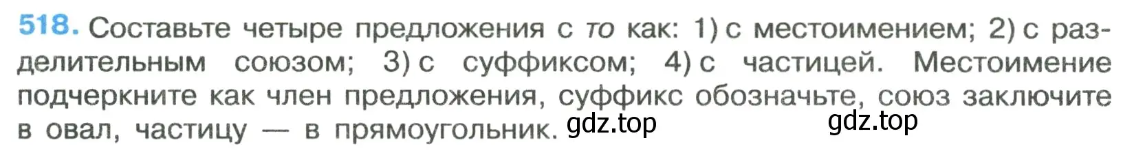 Условие номер 518 (страница 87) гдз по русскому языку 7 класс Ладыженская, Баранов, учебник 2 часть